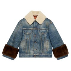 Gucci Appliquéd Mink and Shearling-Trimmed Denim Jacket