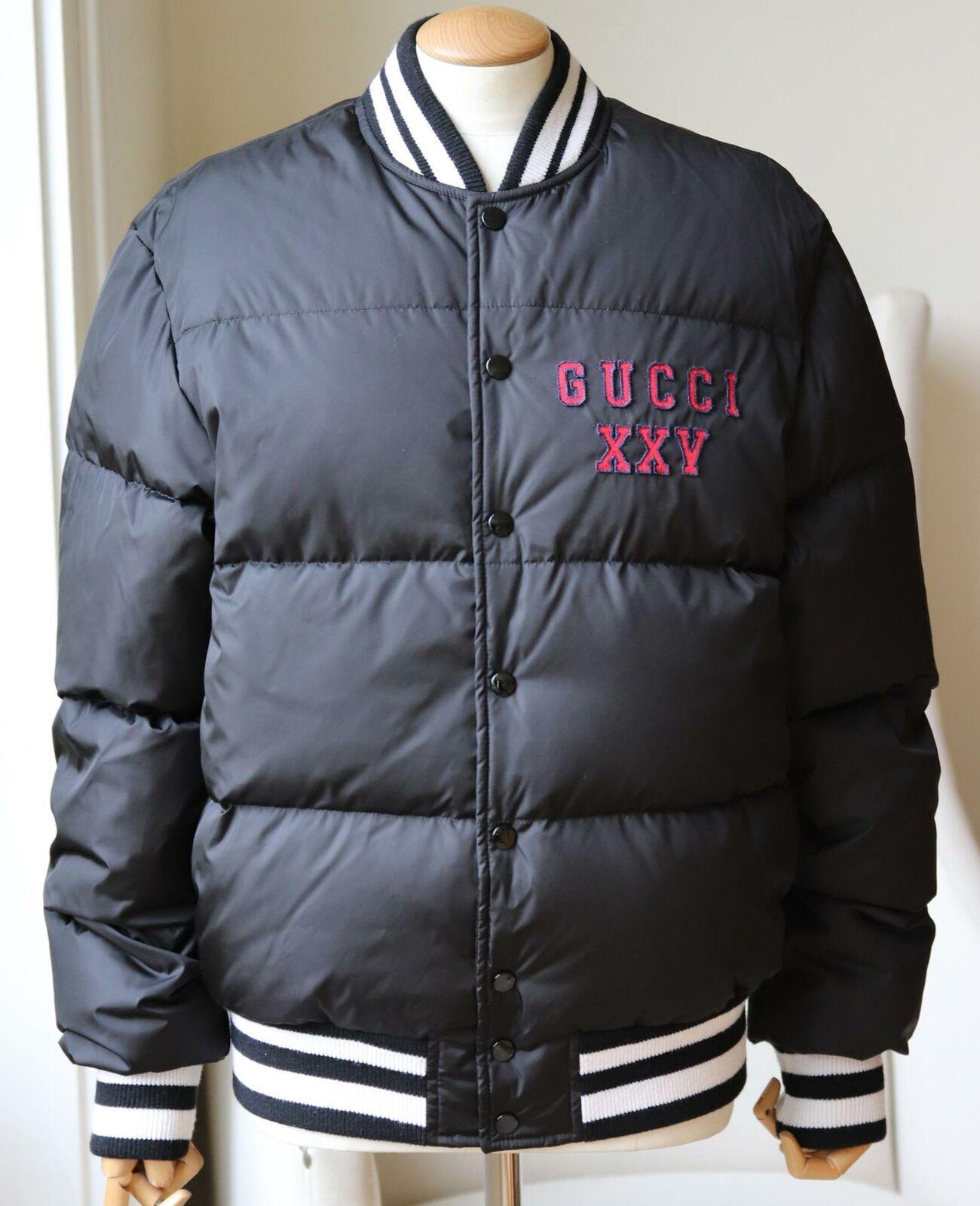 This Gucci jacket is a true example of the label's exceptional craftsmanship with its playfully appliquéd logo at the chest and a bold 'PIRATES' slogan across the shoulders.
Made in Italy from quilted shell for an oversized fit and filled with