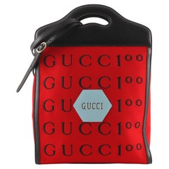 Gucci Aria 100th Anniversary Cut Out Handle Tote Embroidered Felt