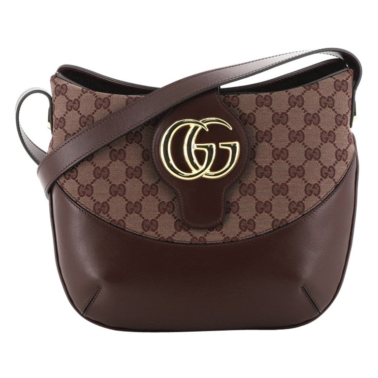 Gucci Arli Crossbody Bag Leather and GG Canvas Medium at 1stDibs