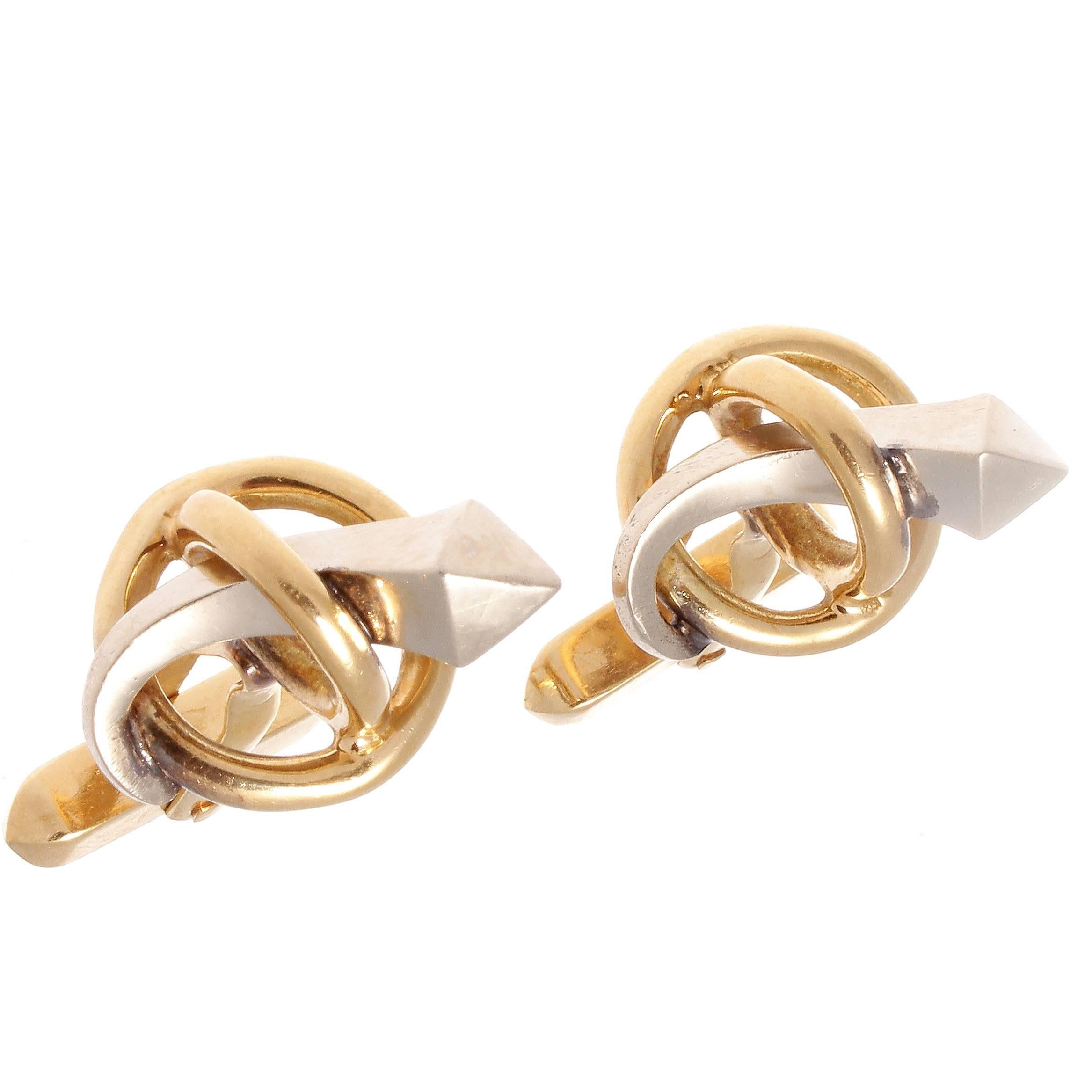 Gucci Arrow Multihued Gold Cufflinks