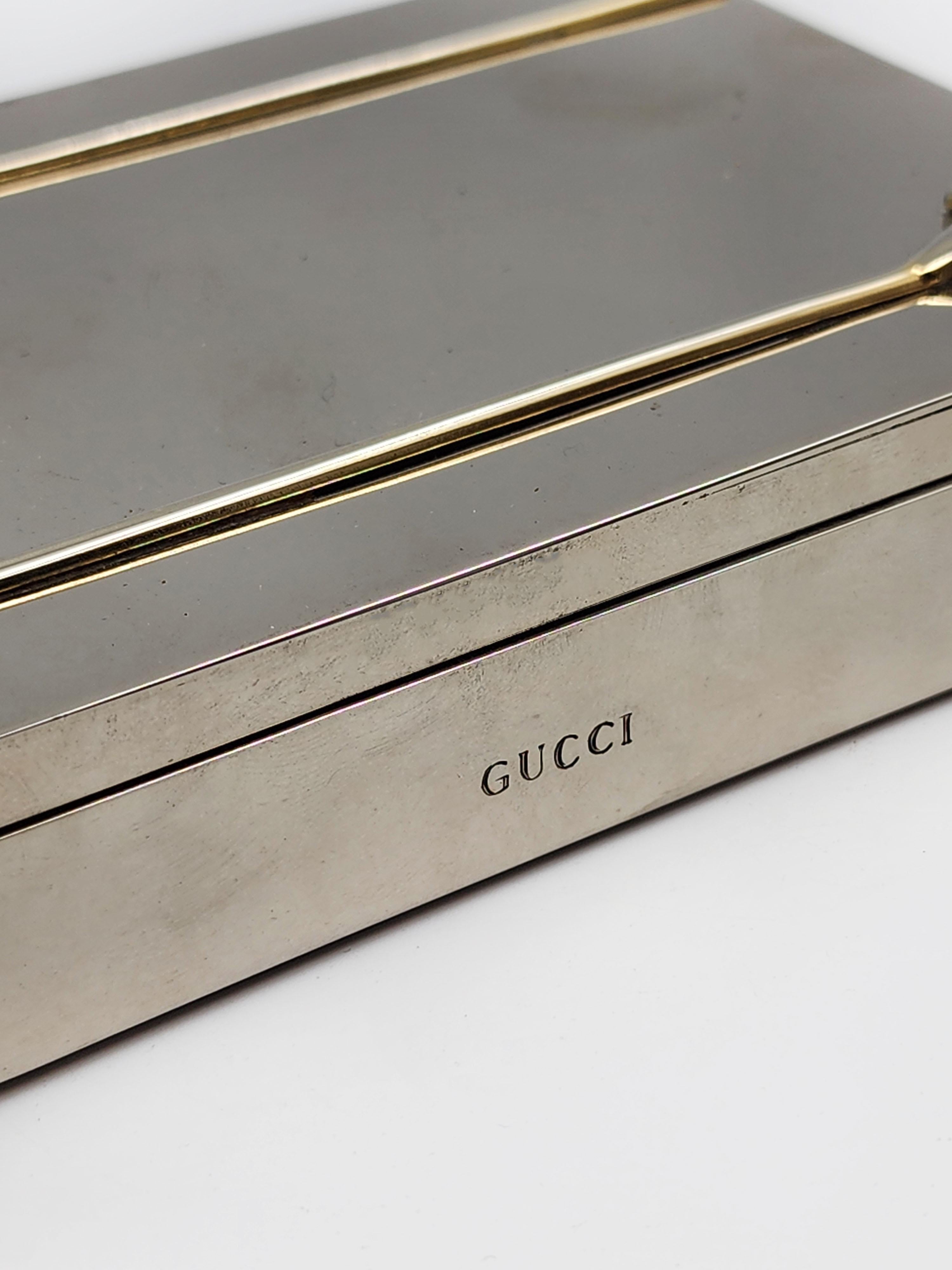 Estuche de tabaco de metal plateado Art Déco Gucci Art Decó en venta