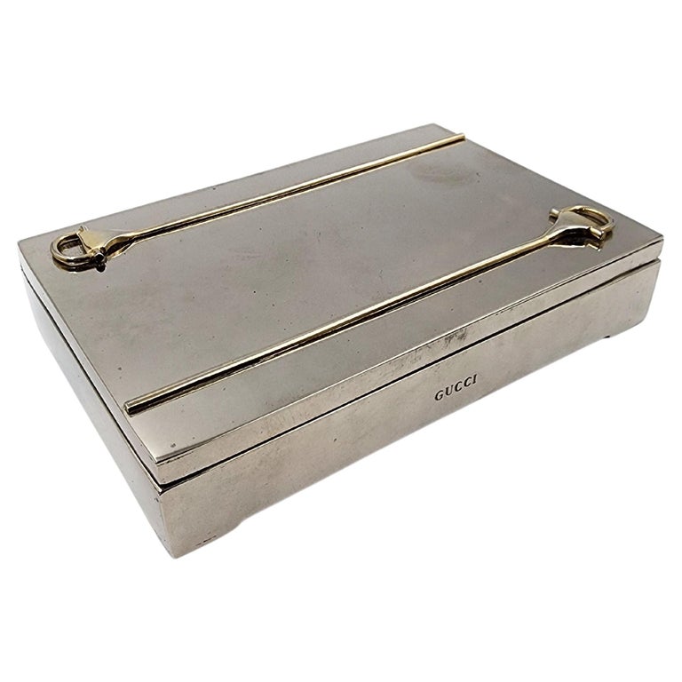 Gucci Art Deco Silver Metal Tobacco Case