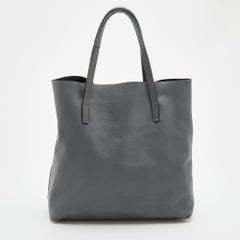Gucci Ash Grey Leather Tassel Horsebit Tote