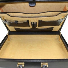 Gucci Attache Briefcase 866215 Black Leather Laptop Bag