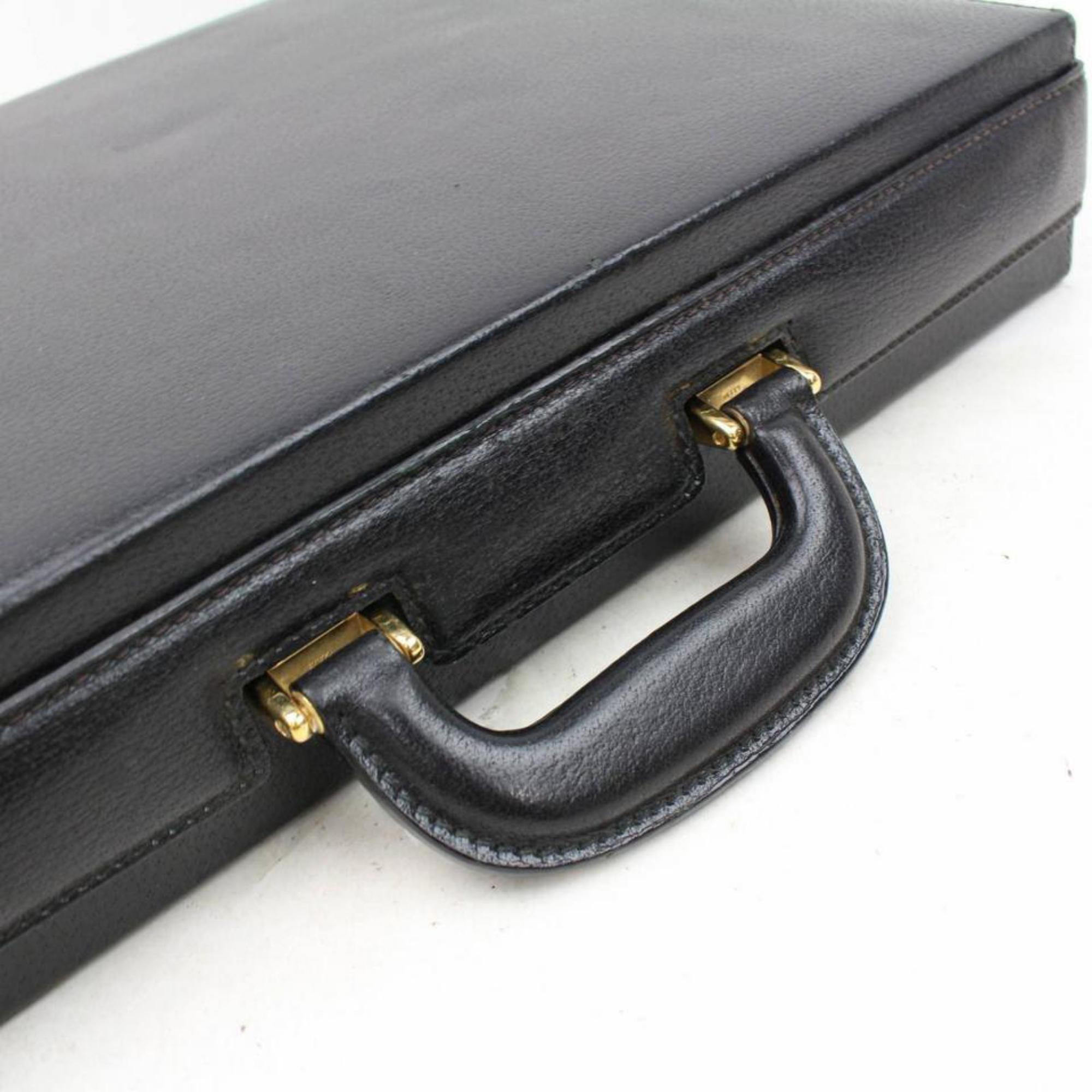Women's Gucci Attache Briefcase 866215 Black Leather Laptop Bag For Sale