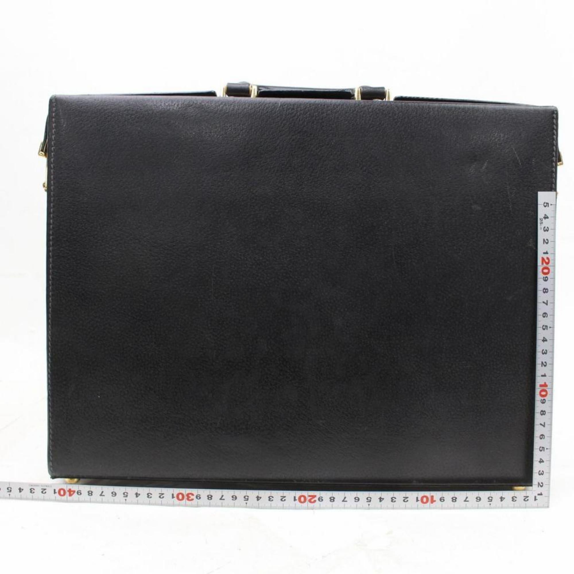Gucci Attache Briefcase 866215 Black Leather Laptop Bag For Sale 1