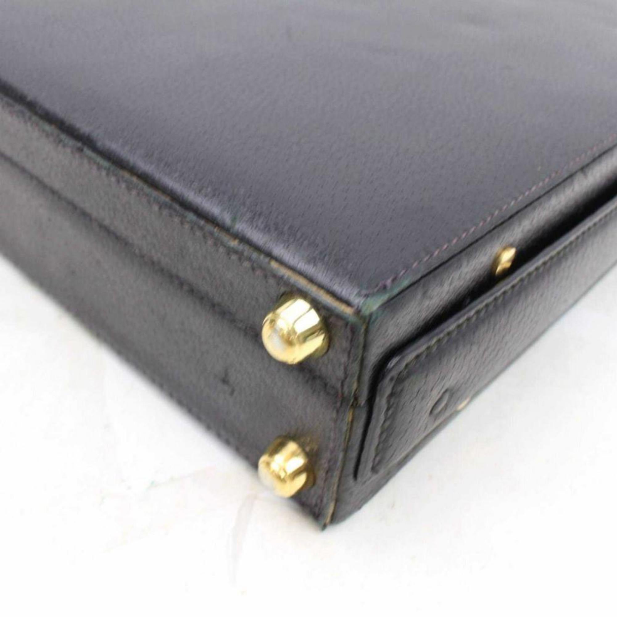 Gucci Attache Briefcase 866215 Black Leather Laptop Bag For Sale 3