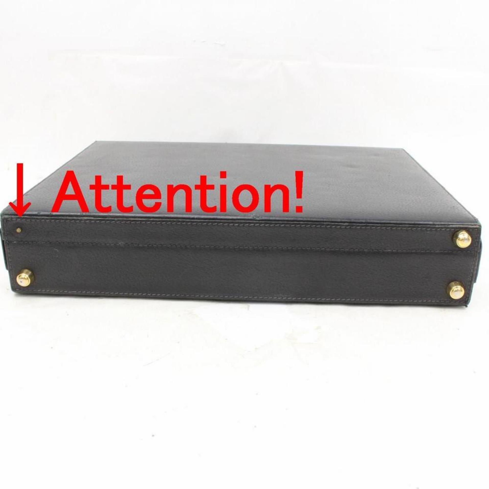 Gucci Attache Briefcase 866215 Black Leather Laptop Bag For Sale 4