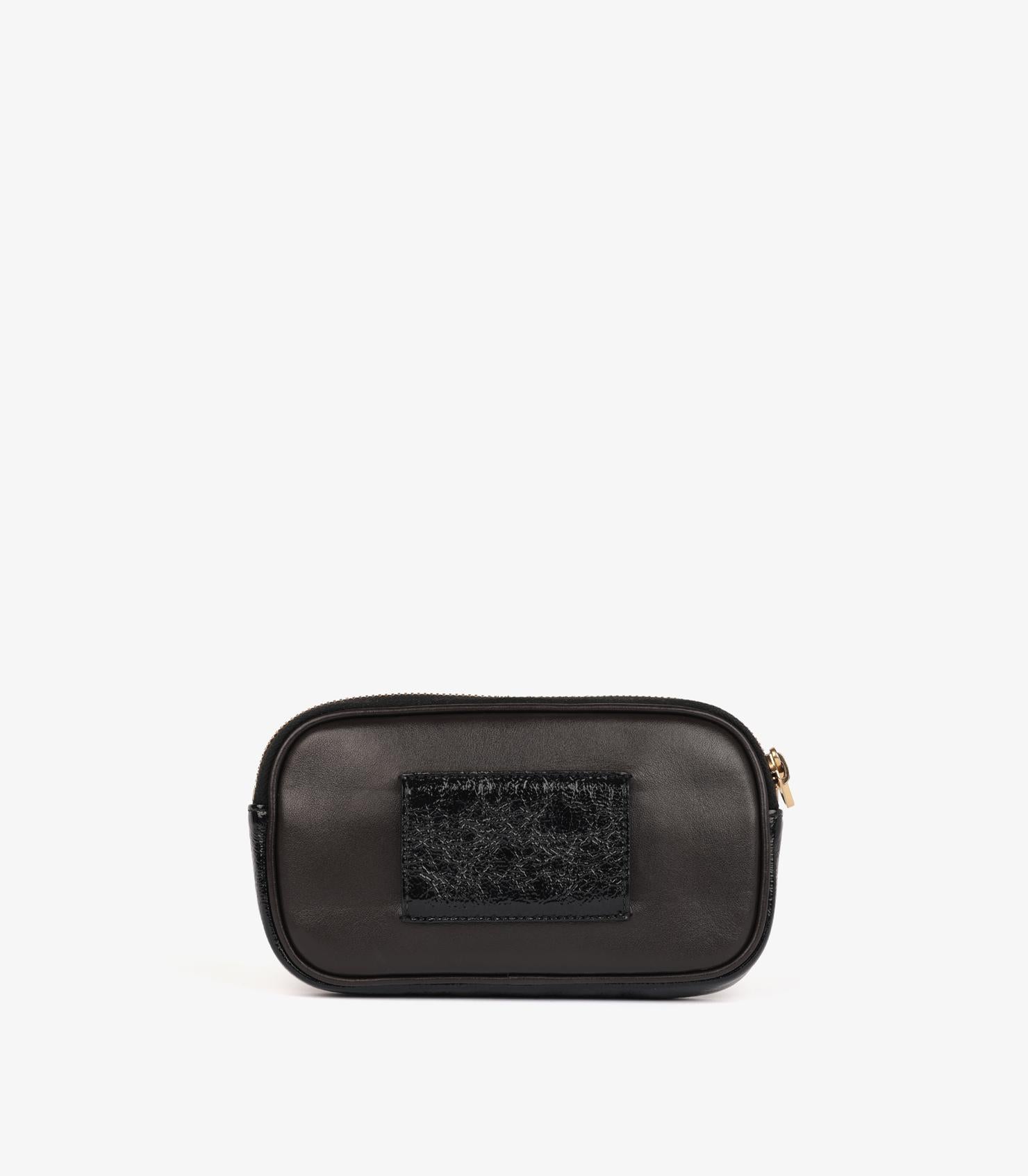 Gucci Alligatore e pelle di vitello opaco melanzana, vernice nera invecchiata Op In condizioni ottime in vendita a Bishop's Stortford, Hertfordshire