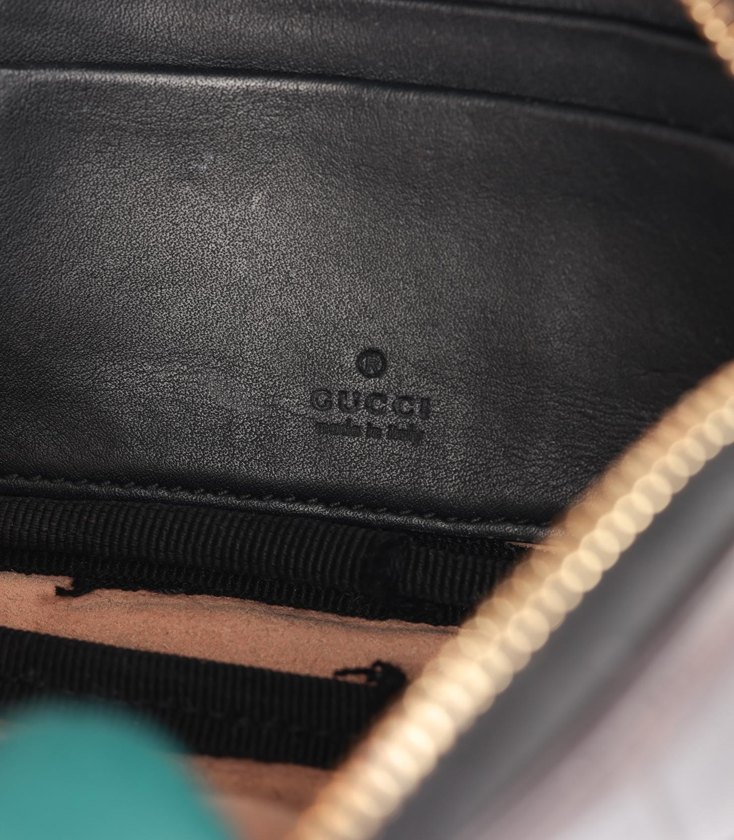 Gucci Alligatore e pelle di vitello opaco melanzana, vernice nera invecchiata Op in vendita 2