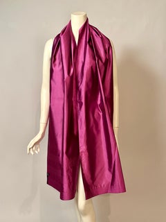 Gucci Aubergine Silk Shawl with Decorative Stitching, Never Worn