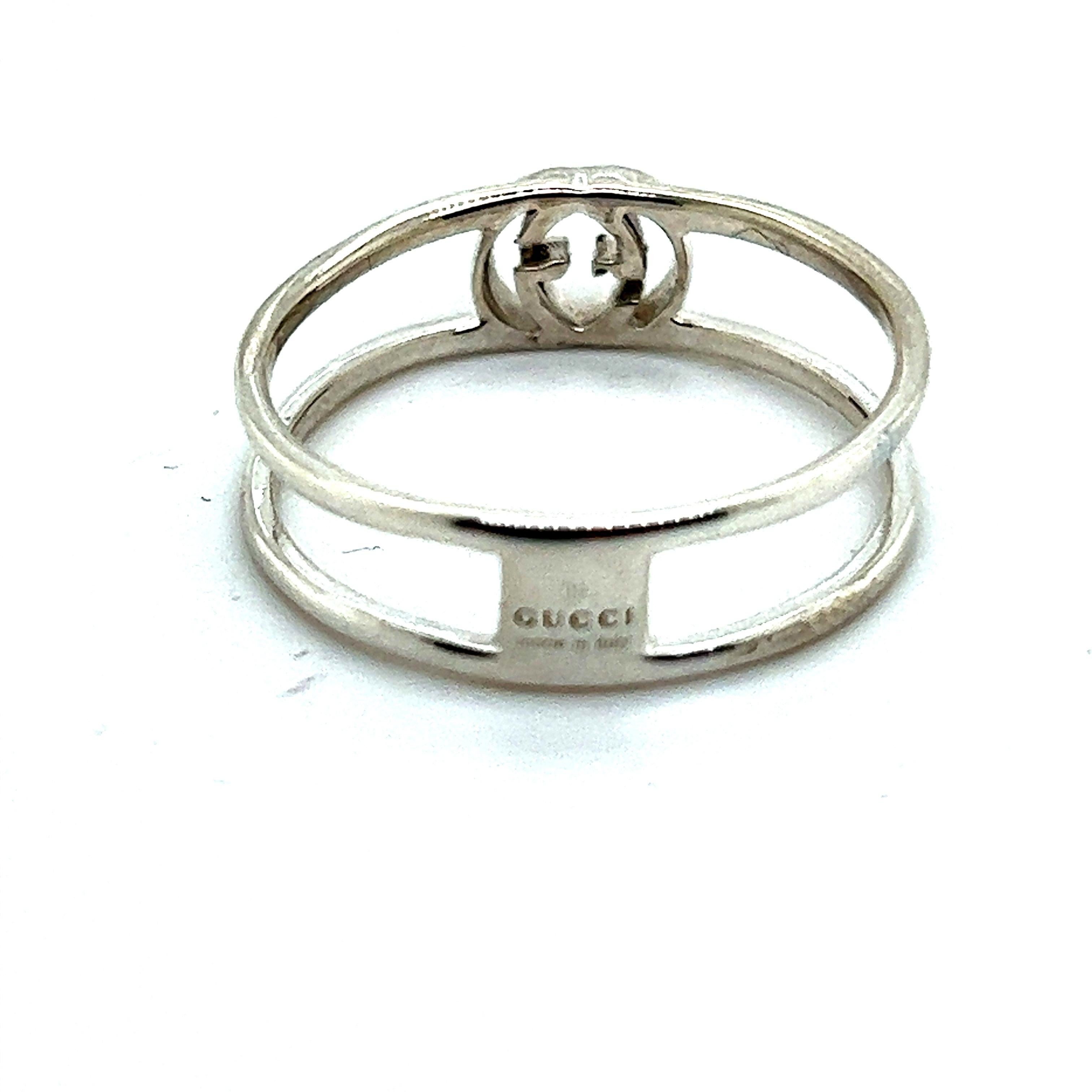 Gucci Authentic Estate Ladies Ring Sterling Silver For Sale 1