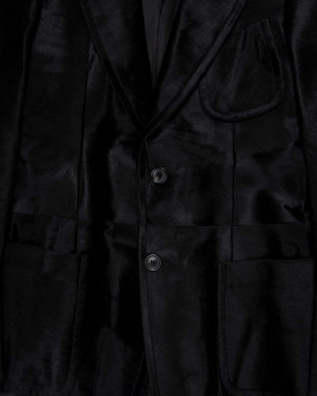 Noir Gucci AW2005 - Veste de soirée en poils de poney en vente