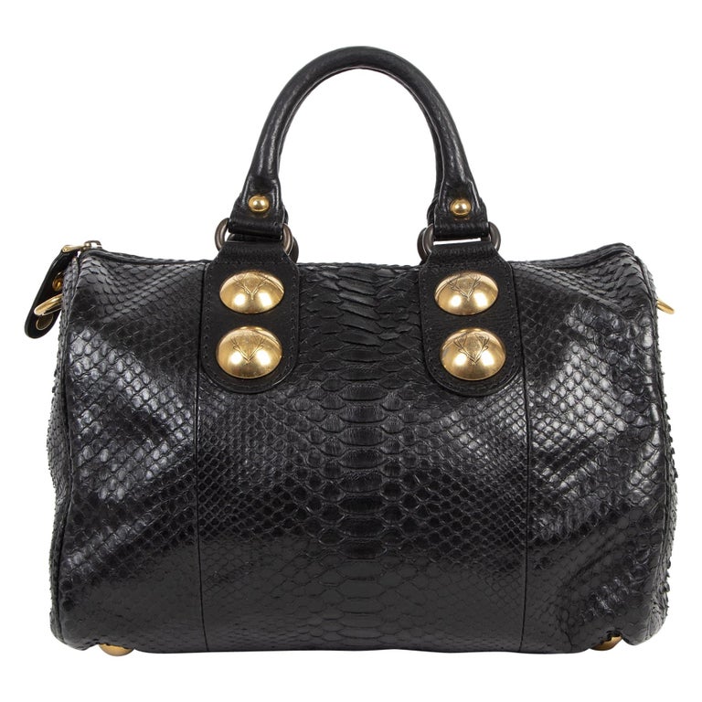 Bliv større fordel Gucci Babouska Black Python Skin Leather Boston Bag at 1stDibs