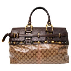 Gucci Babouska Coated Canvas Belted Satchel Bag circa 2008