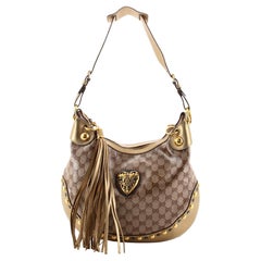 Gucci Babouska Heart Hobo GG Coated Canvas Large
