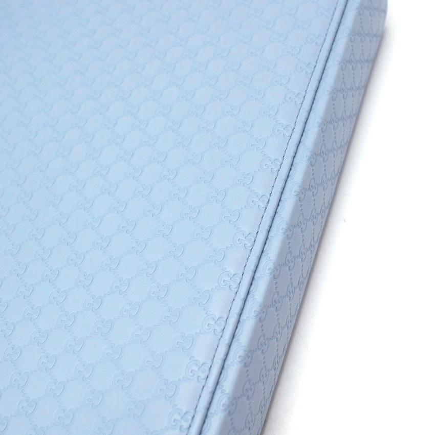 Gucci Baby Blue Microguccissima Leather Bound Baby Photo Album For Sale 1