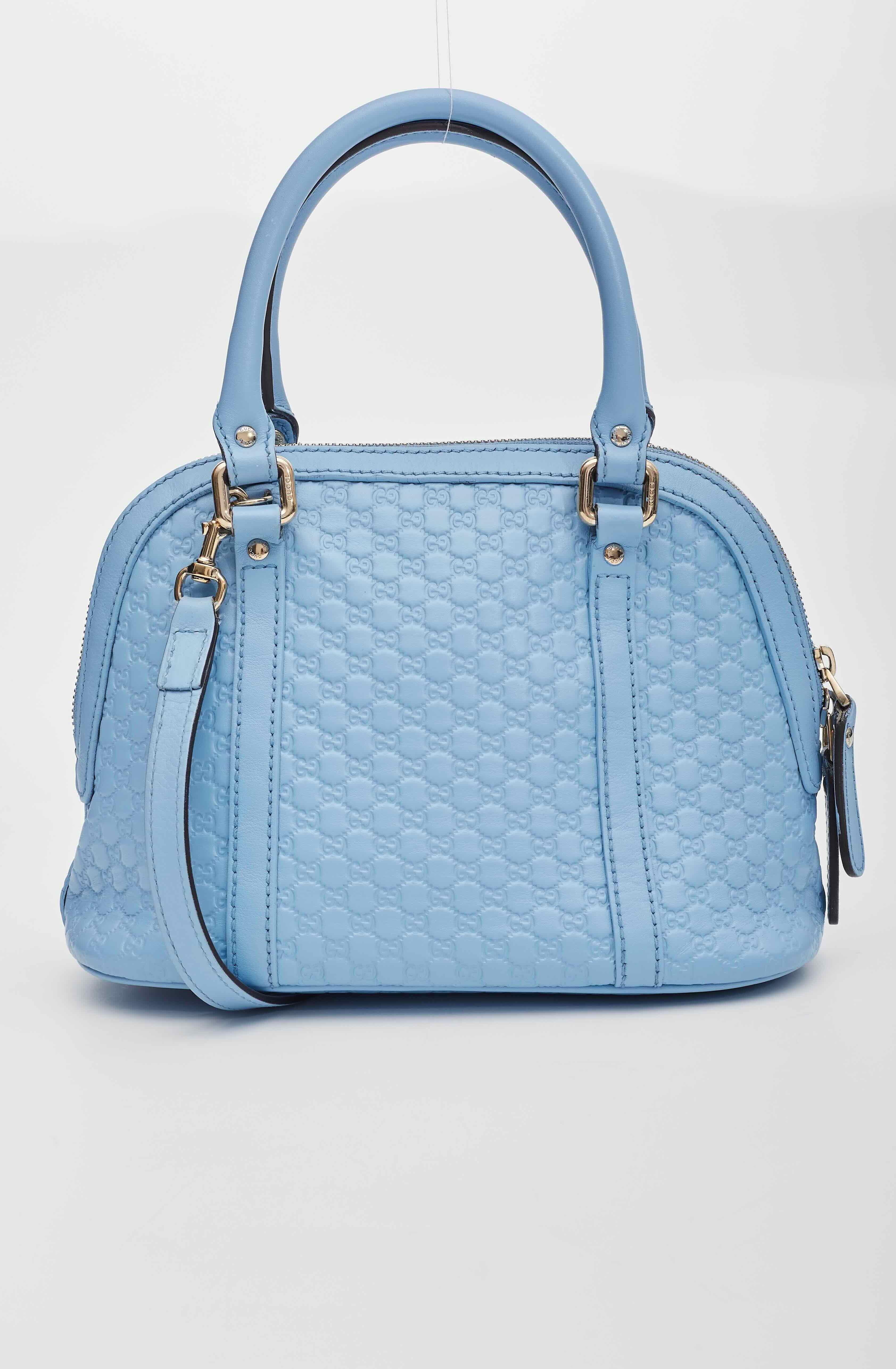 Women's Gucci Baby Blue Microissima Mini Dome Bag For Sale