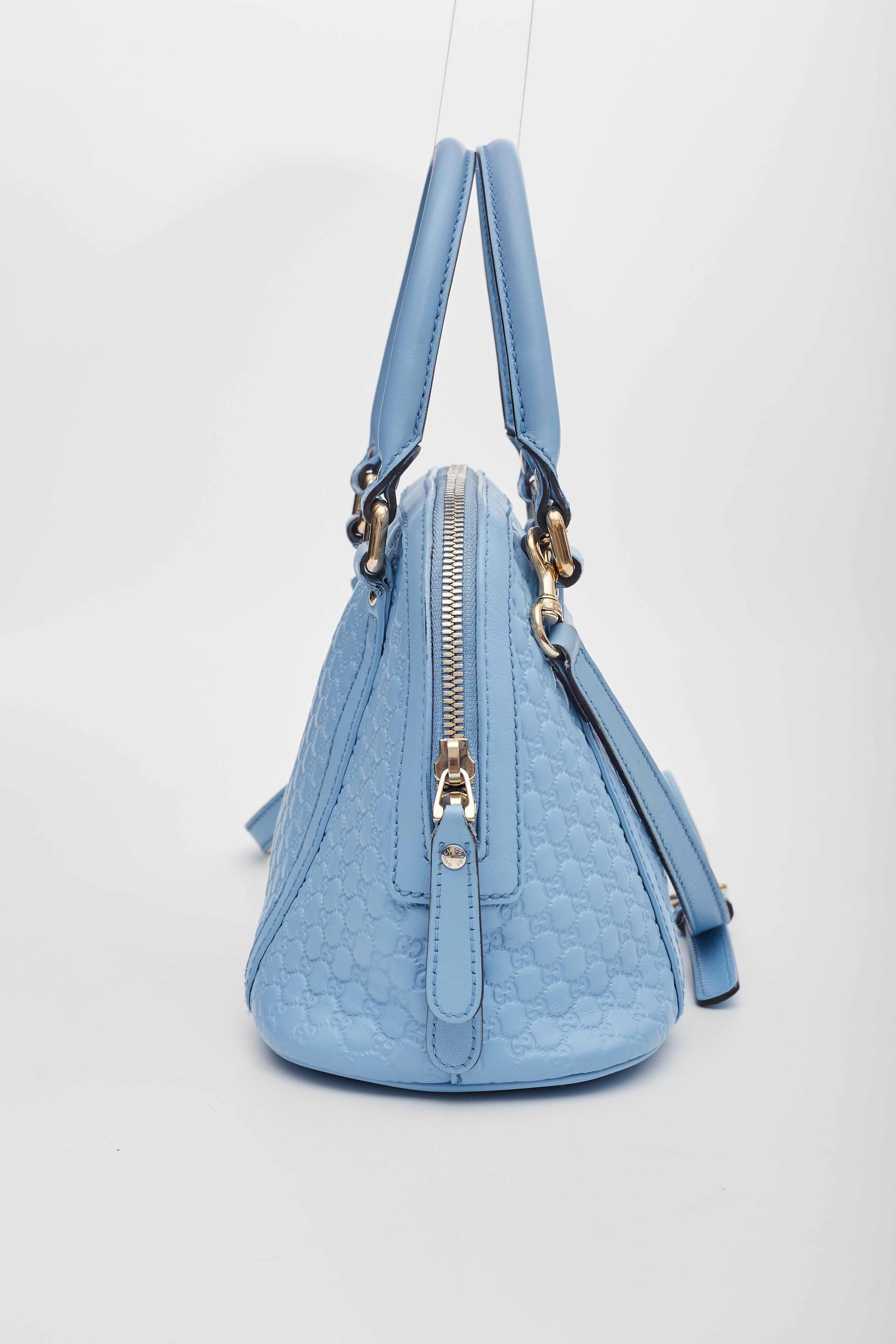 Gucci Baby Blue Microissima Mini Dome Bag For Sale 1