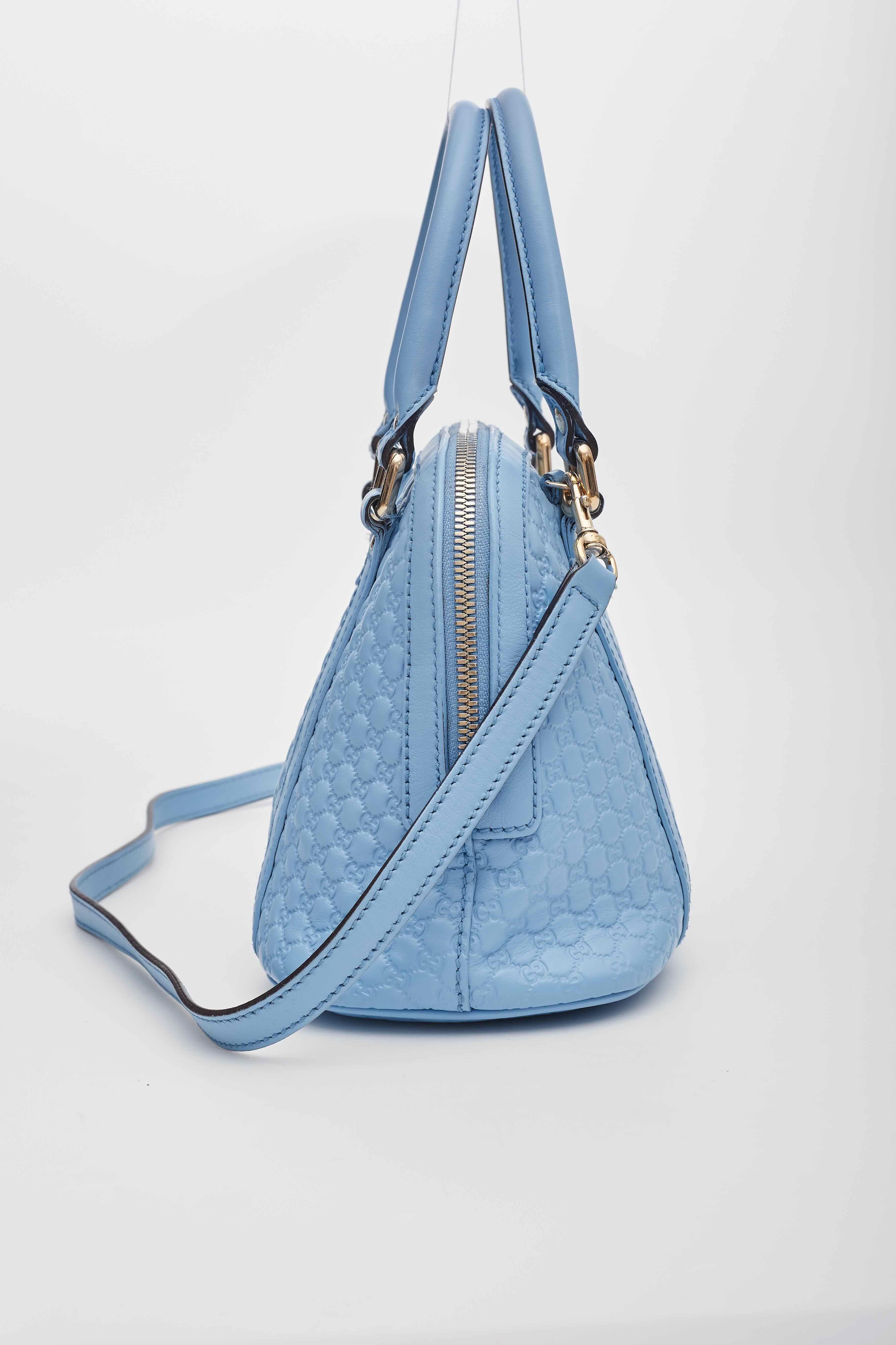 Gucci Baby Blue Microissima Mini Dome Bag For Sale 2