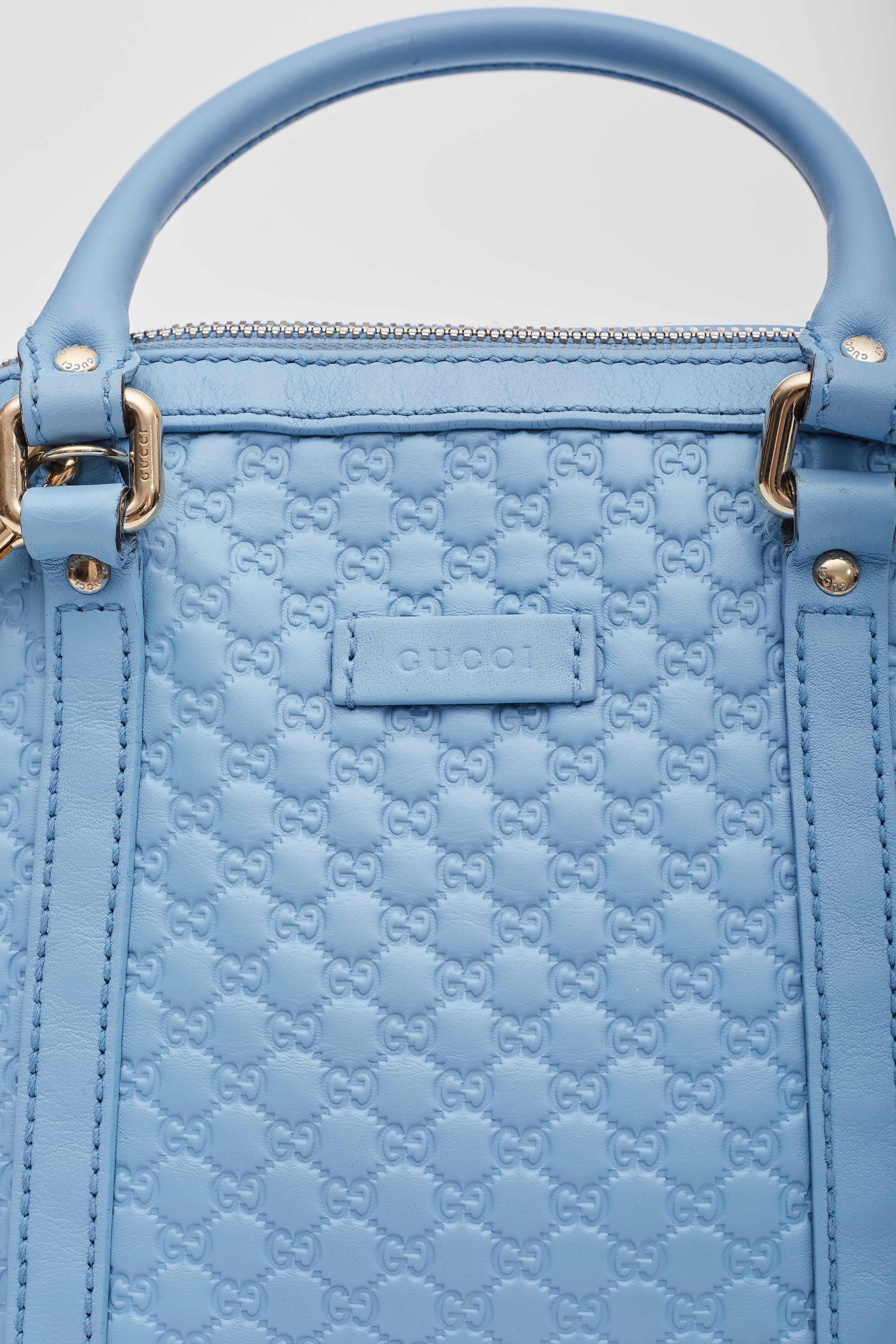 Gucci Baby Blue Microissima Mini Dome Bag For Sale 3