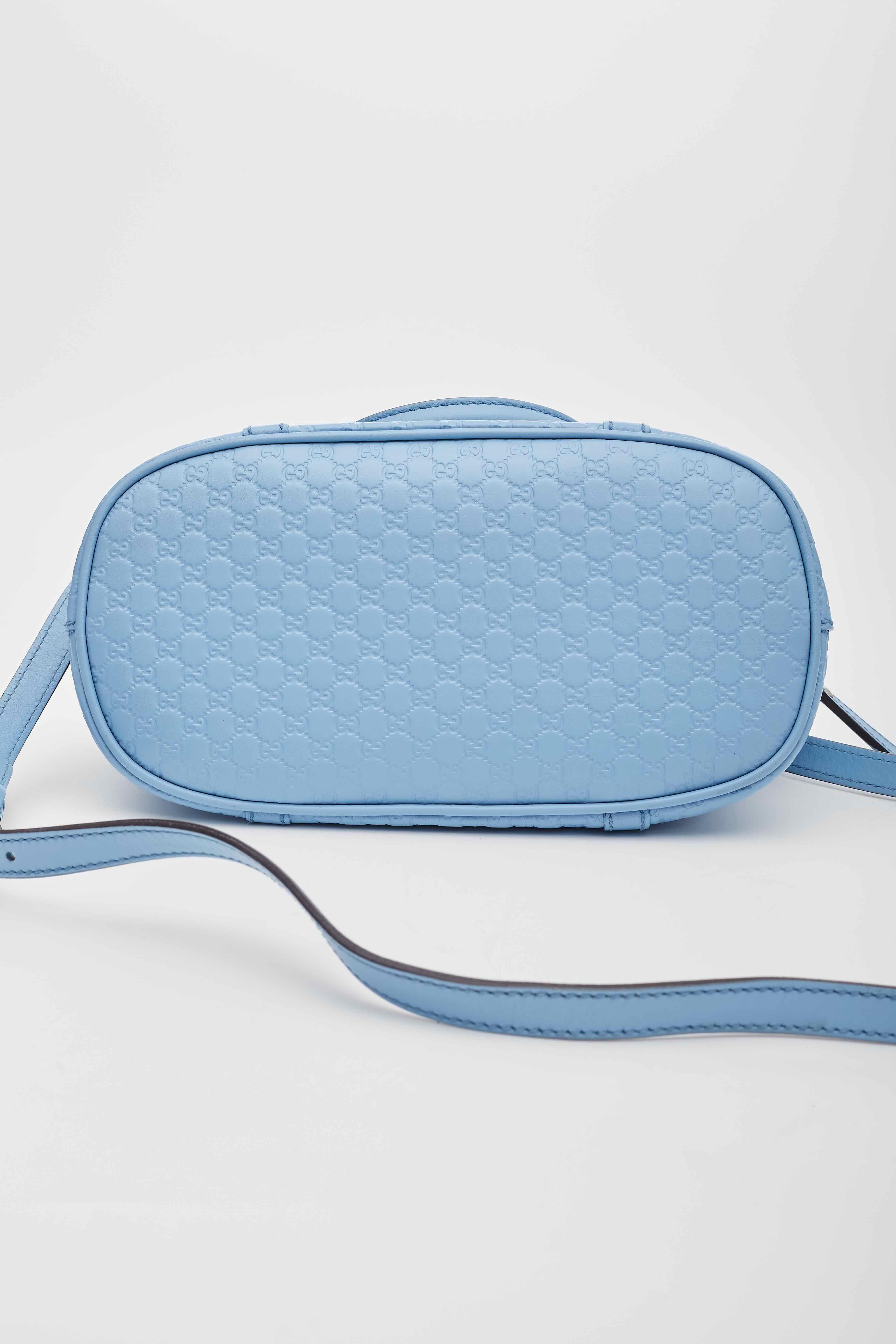 Gucci Baby Blue Microissima Mini Dome Bag For Sale 4