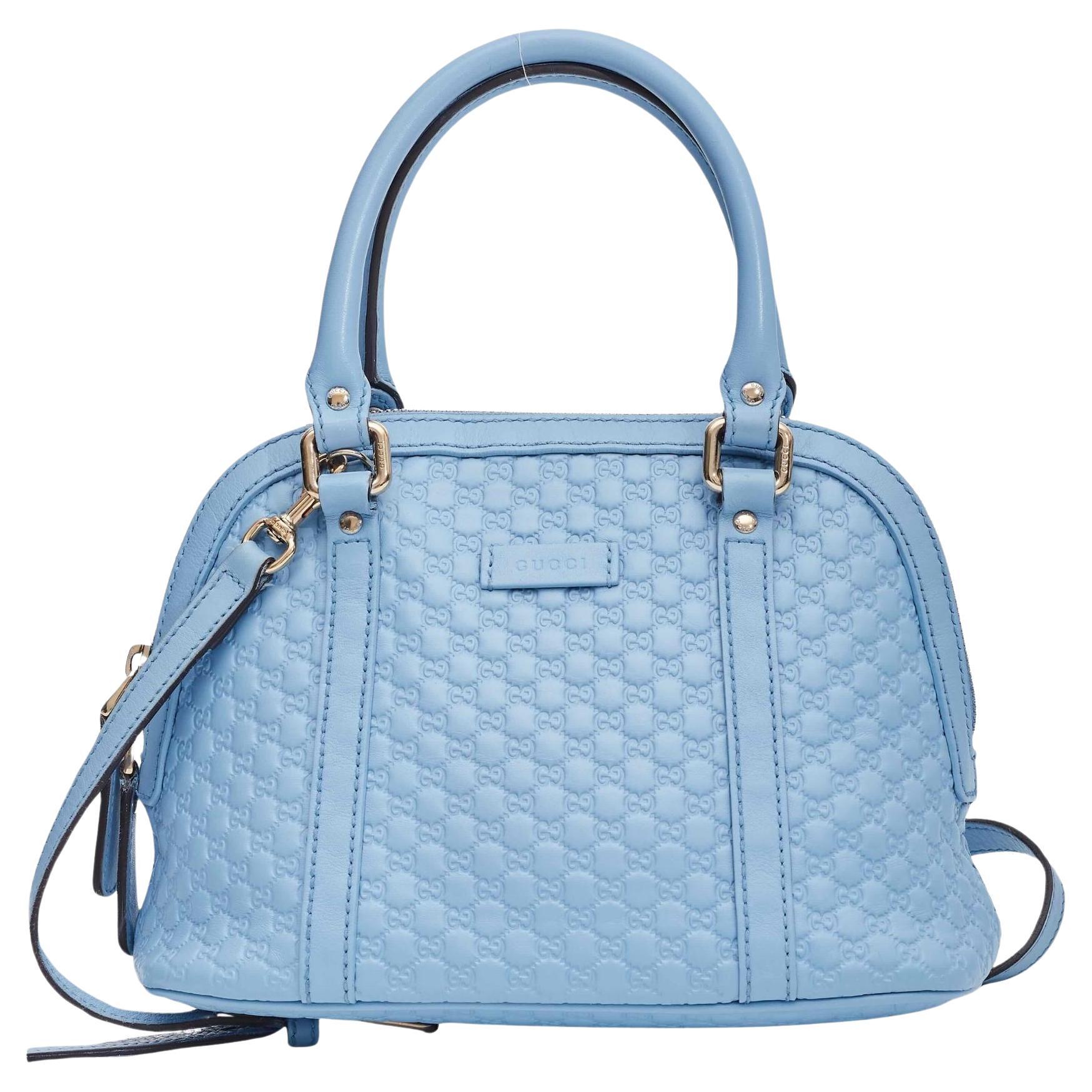 Gucci Baby Blue Microissima Mini Dome Bag For Sale