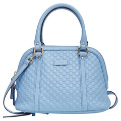 Gucci Baby Blue Microissima Mini Dome Tasche