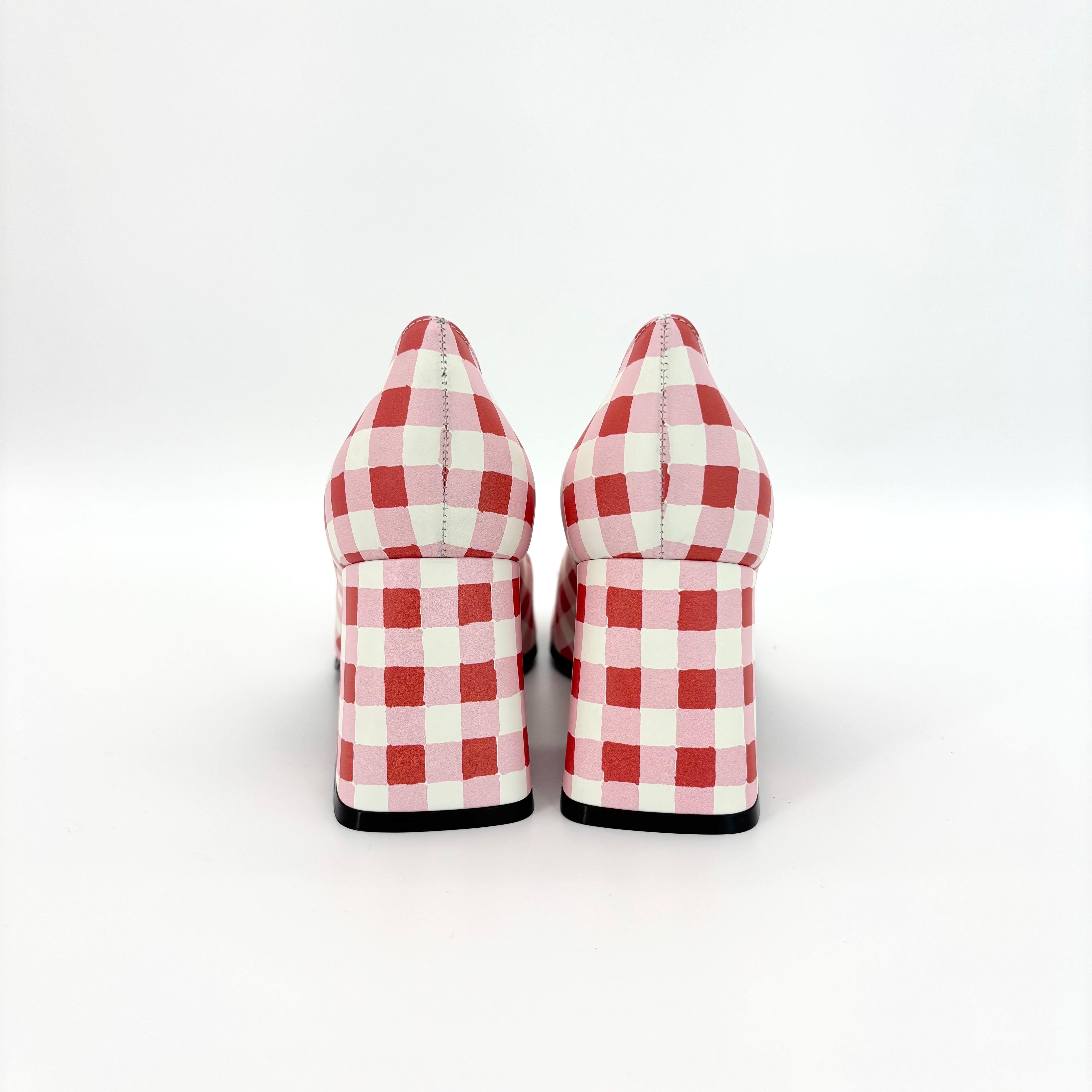 Gucci Baby Horsebit Ken Scott Jardín a cuadros Plataforma Tacones Bombas 37.5 en venta 1