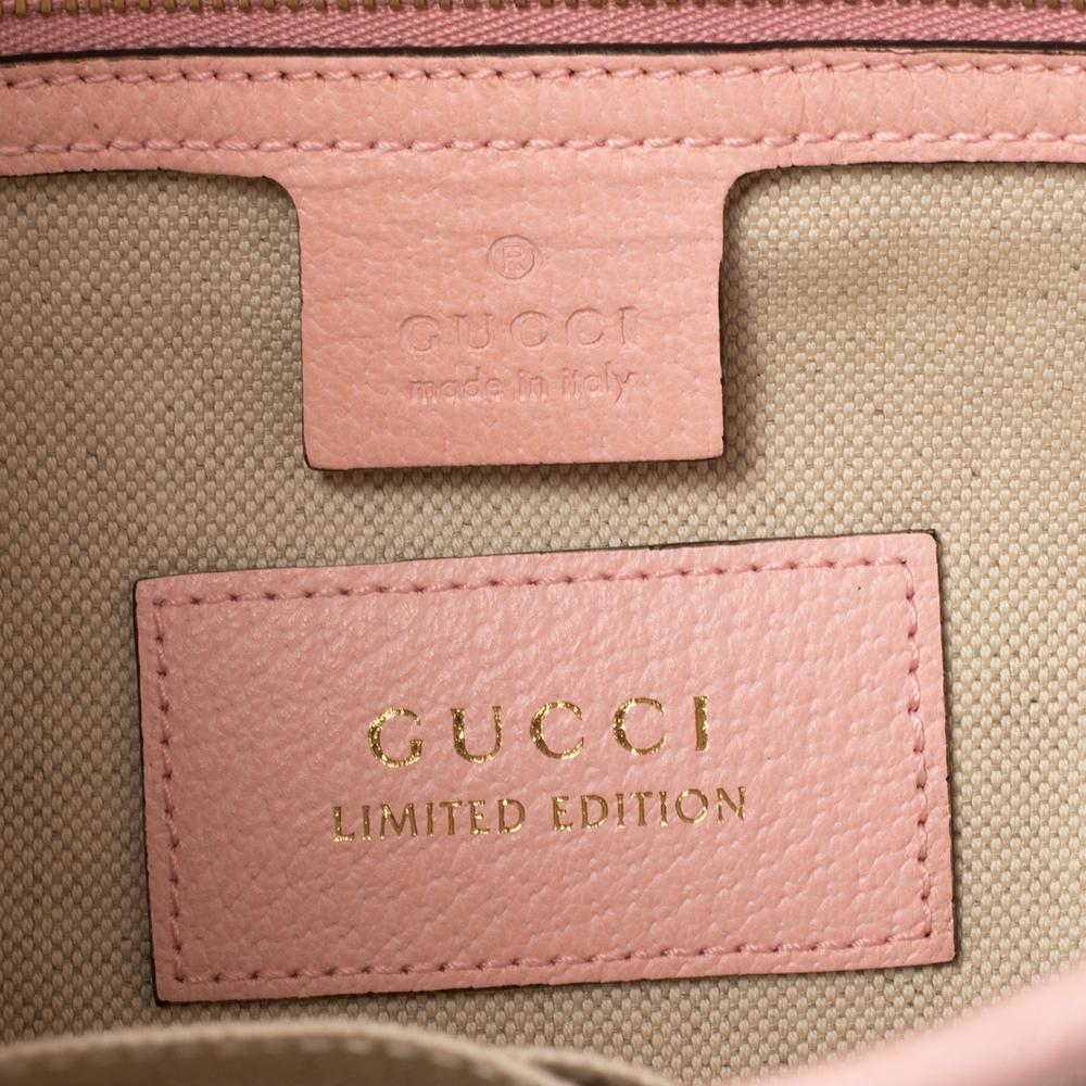 Gucci Baby Pink Floral Canvas und Leder Limited Edition Jackie 1961 Hobo 5
