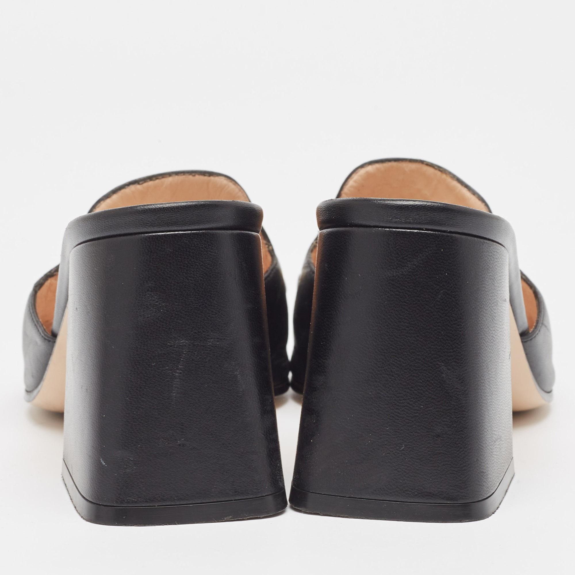 Gucci Back Leather Horsebit Slide Sandals Size 37.5 Pour femmes en vente