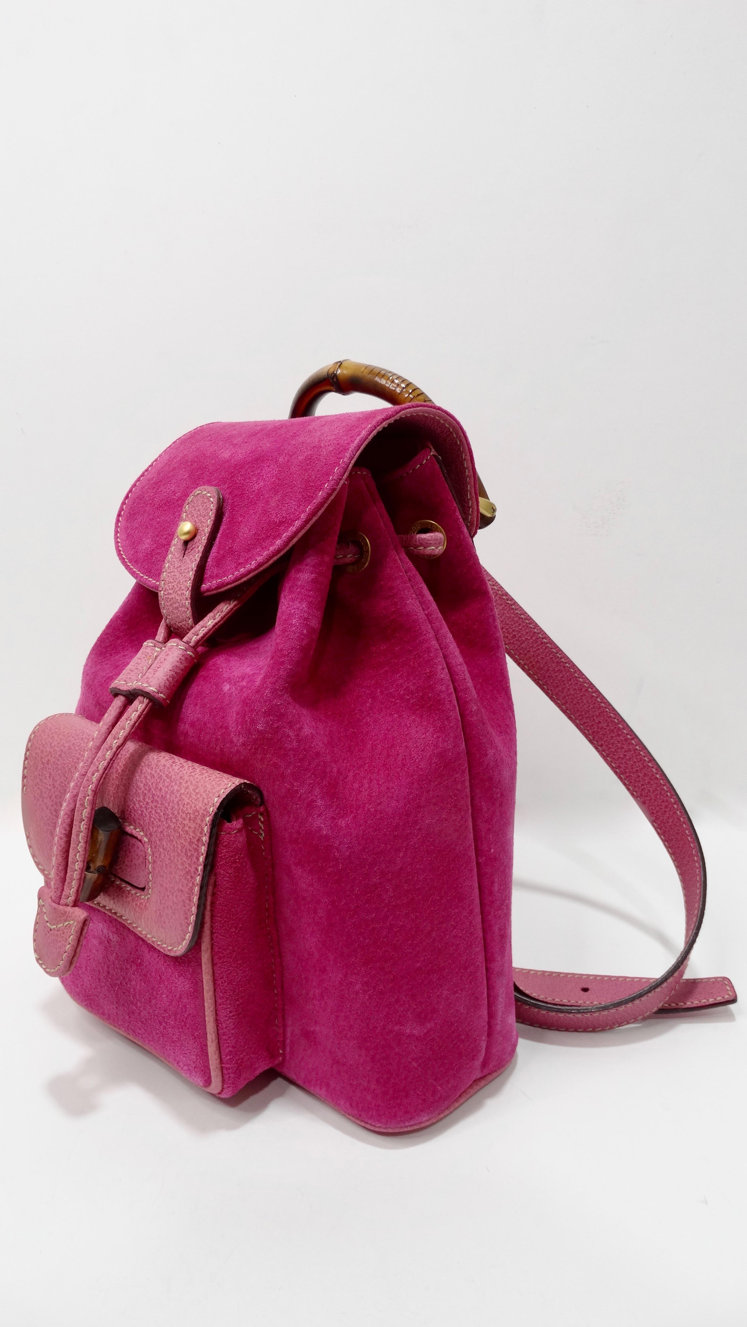pink suede backpack