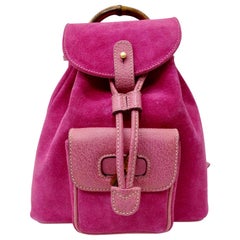 Gucci 2000s Pink Mini Suede Backpack