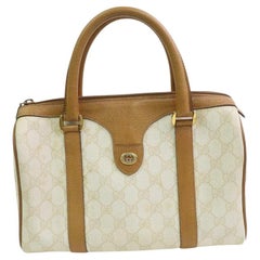 Vintage Gucci Bag Boston White Monogram Joy 871062 Ivory Soft Gg Supreme Satchel