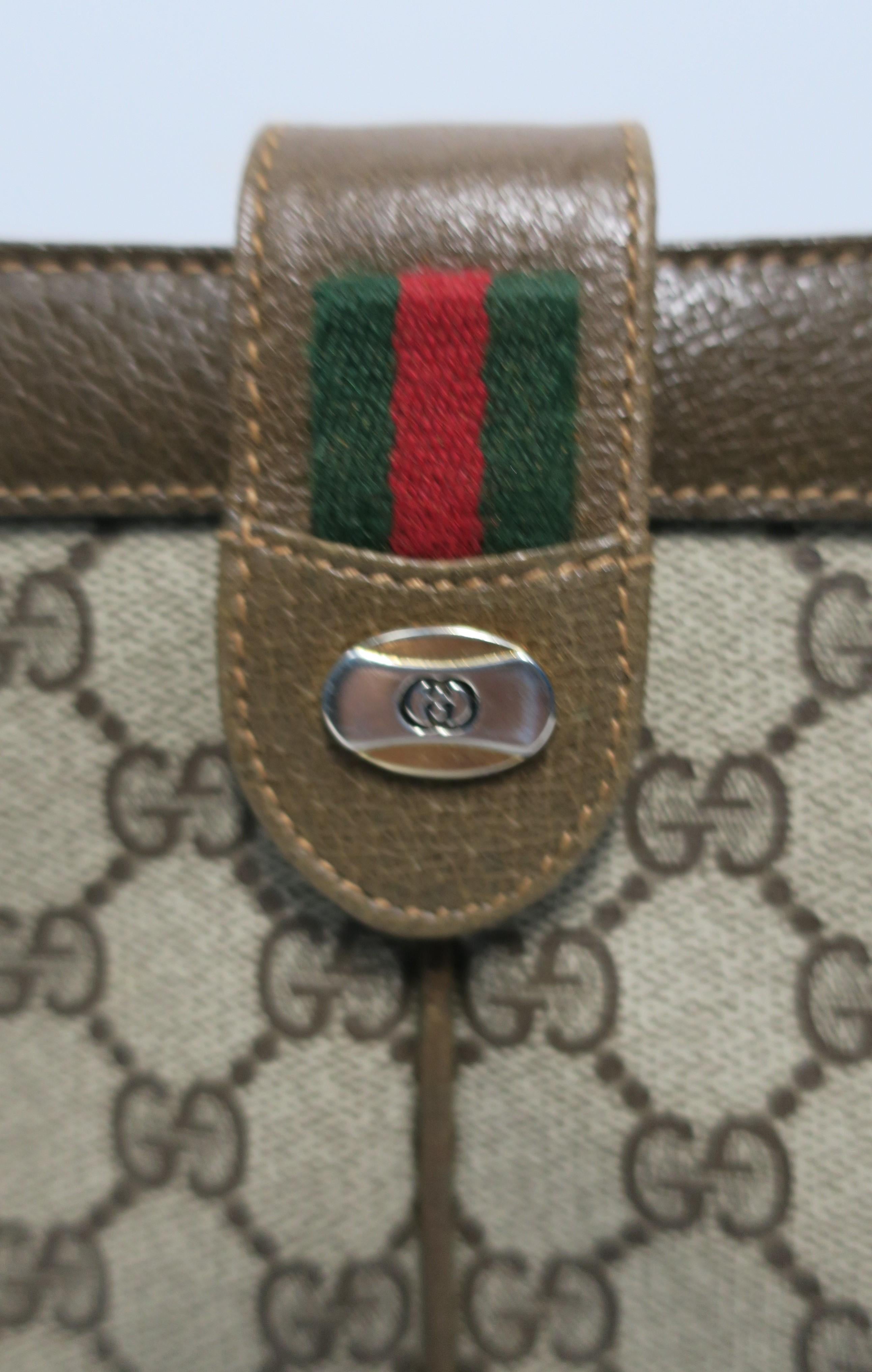 20th Century Gucci Leather and Canvas Handbag Clutch
