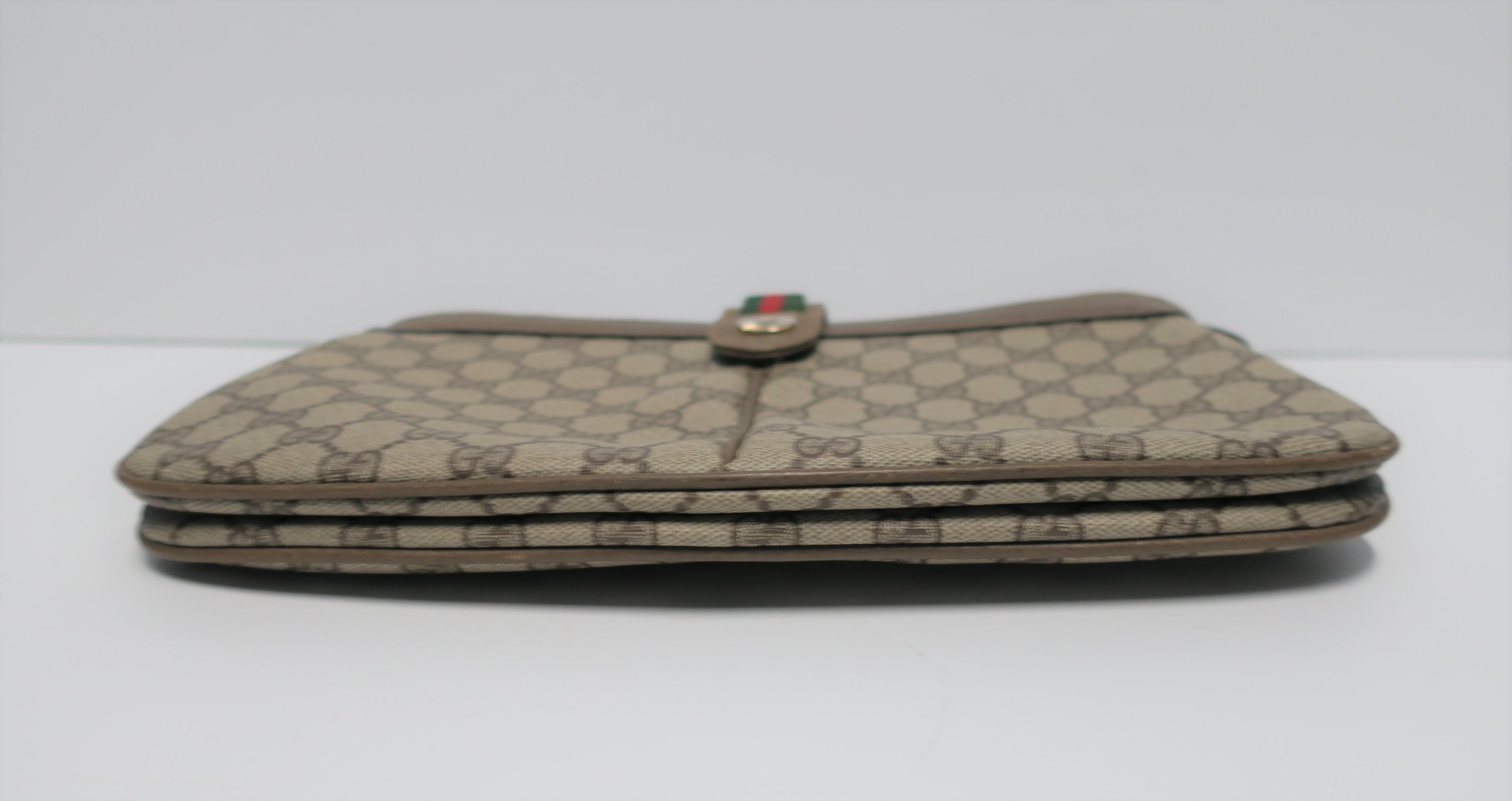 Gucci Leather and Canvas Handbag Clutch 2