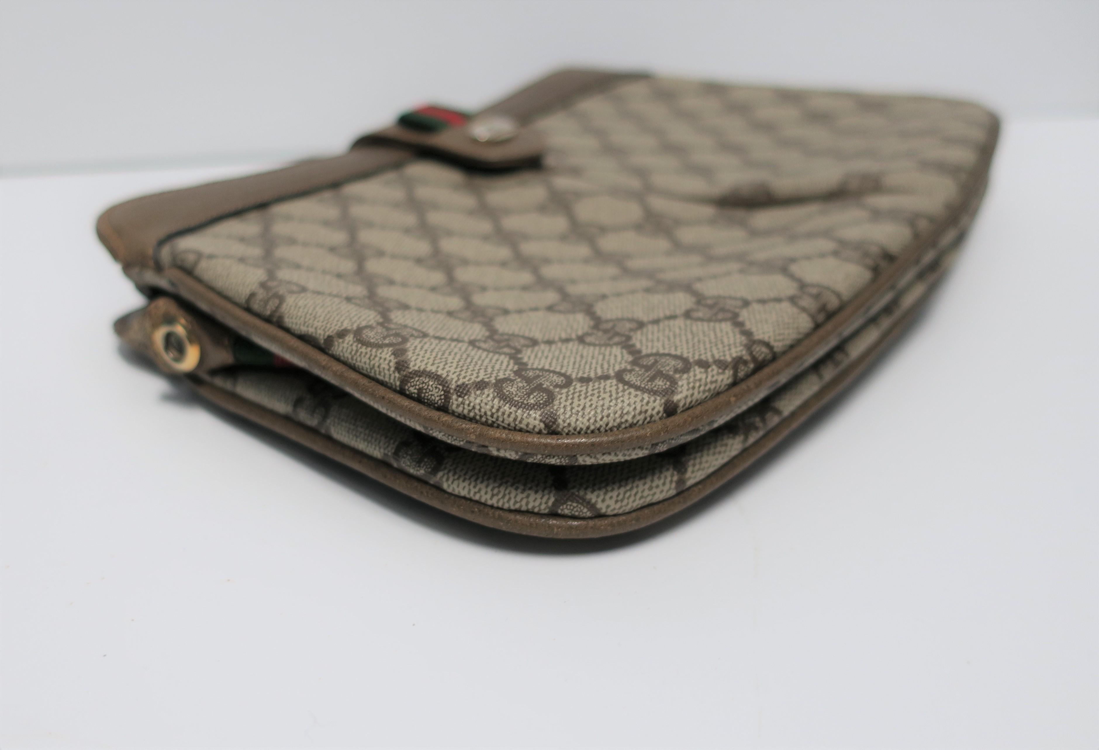 Gucci Leather and Canvas Handbag Clutch 3