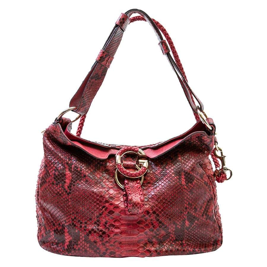 Python Italian Handbag Red GUCCI Bag In Red Python For Sale at 1stDibs | gucci python bag, gucci ...