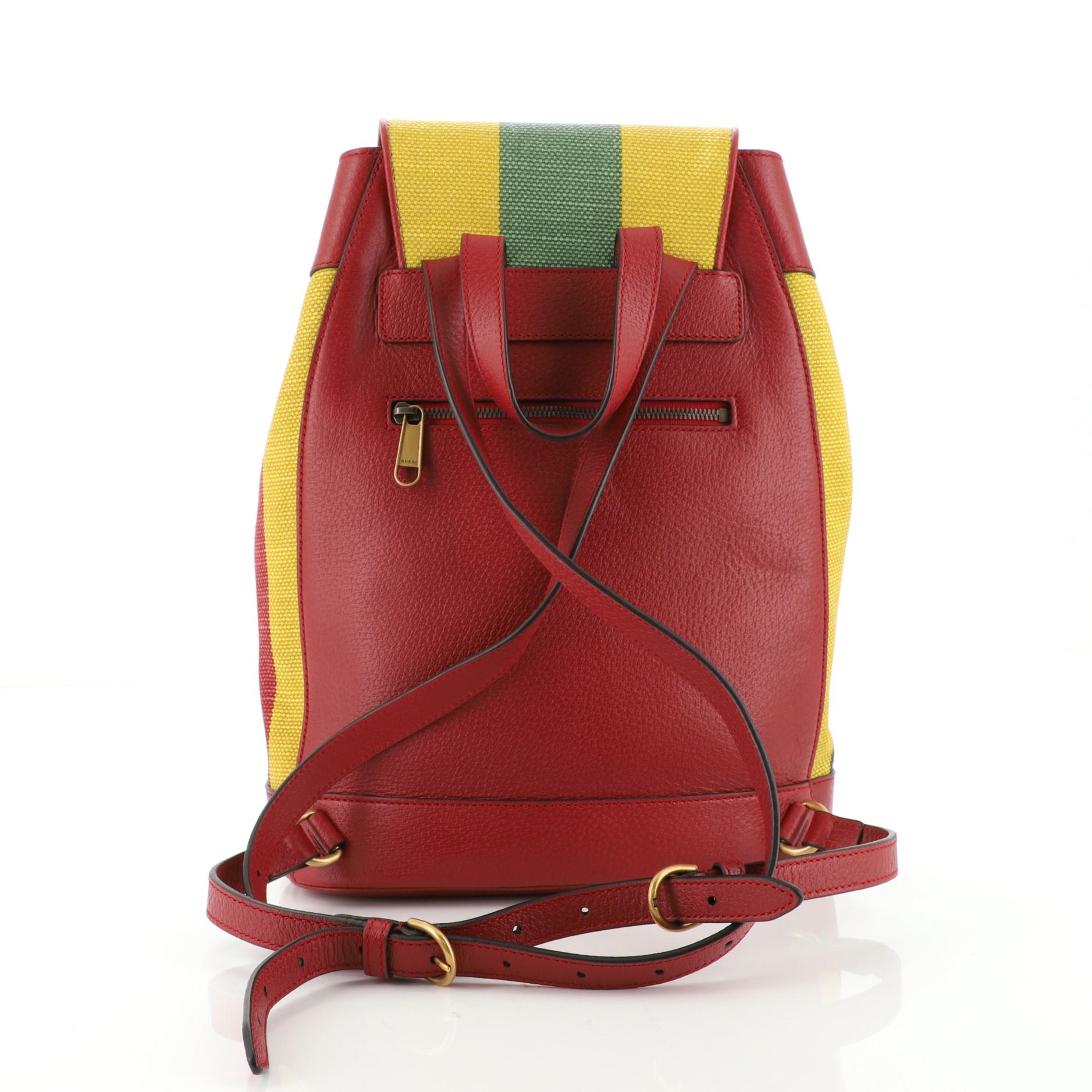 Baiadera Rucksack aus gestreiftem Segeltuch von Gucci (Braun)