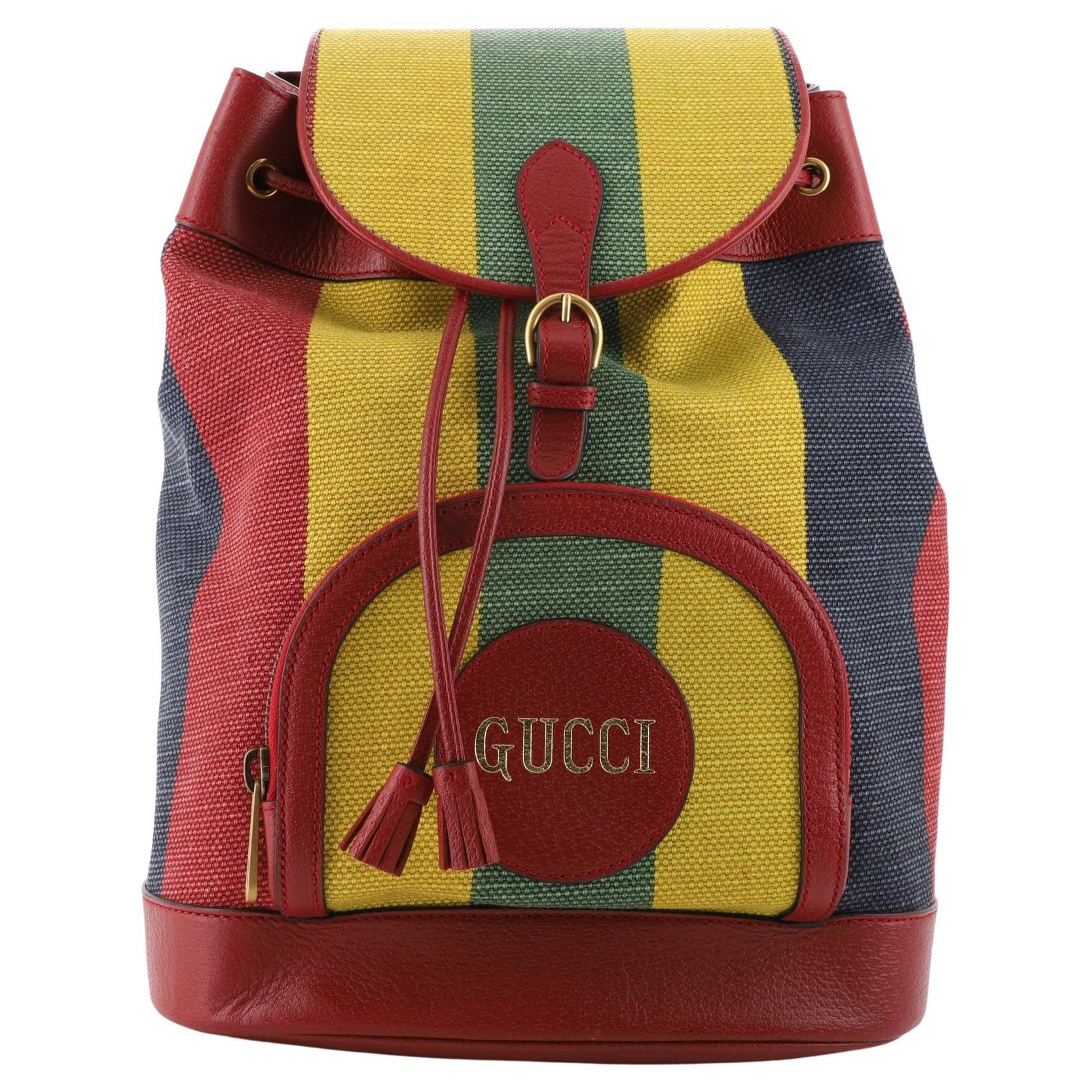 Gucci Baiadera Backpack Striped Canvas