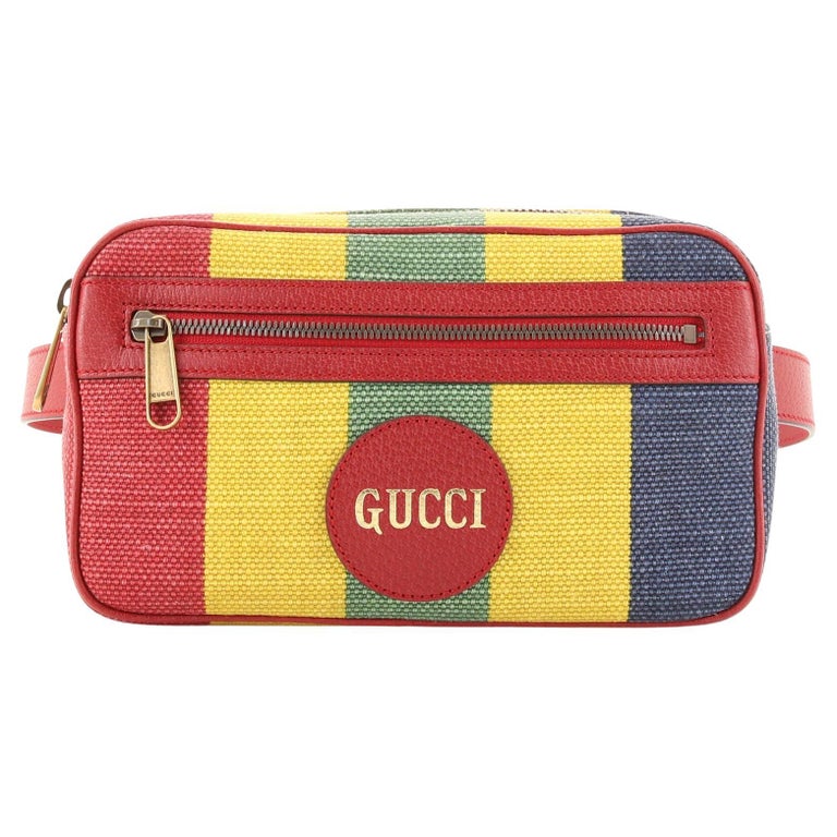 Gucci Baiadera Belt Bag Striped Canvas For Sale at 1stDibs