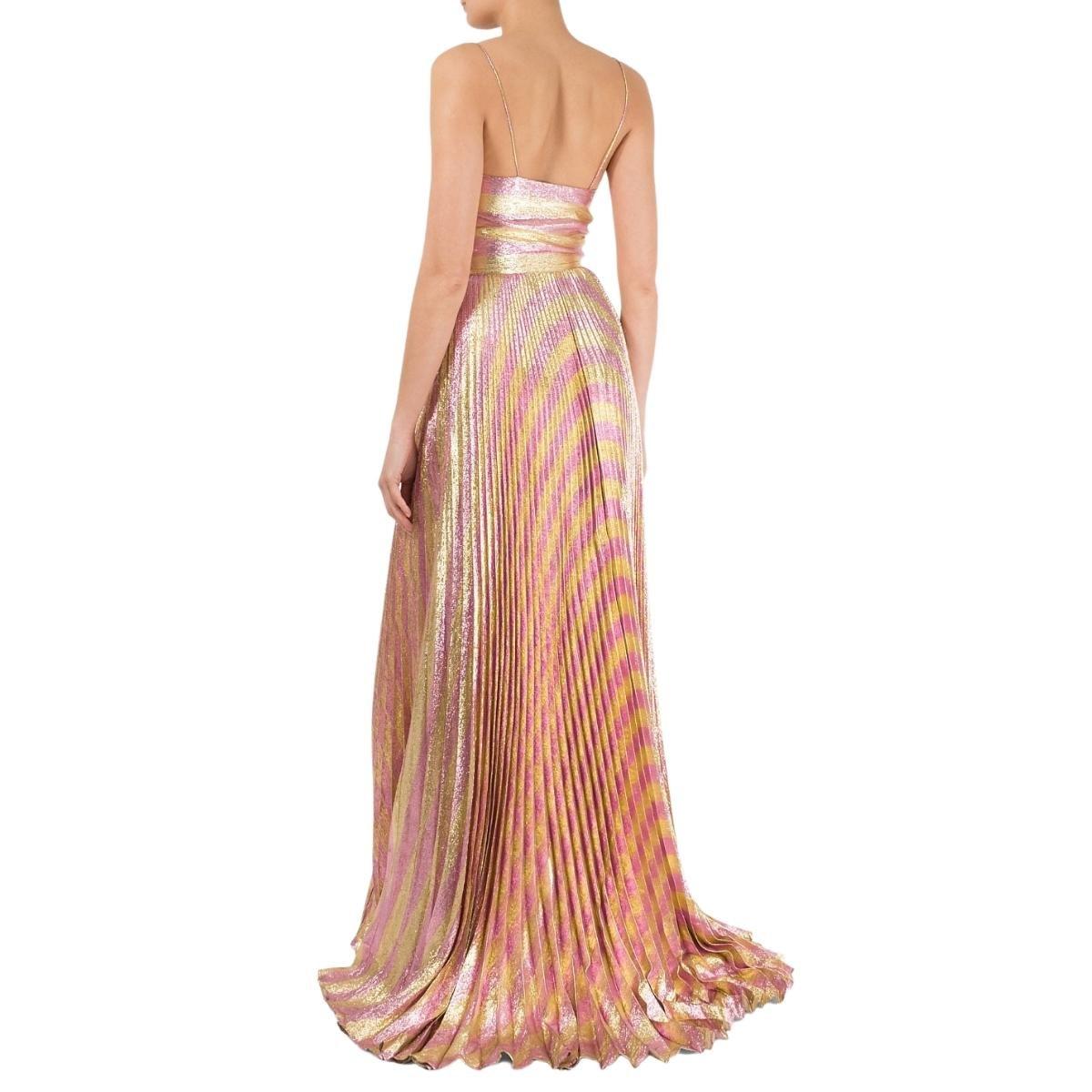 Beige Gucci Baiadera Striped Lurex Gown IT 40 (US 4)
