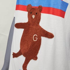 GUCCI Balancing Bear logo print round neck short oversized tshirt S