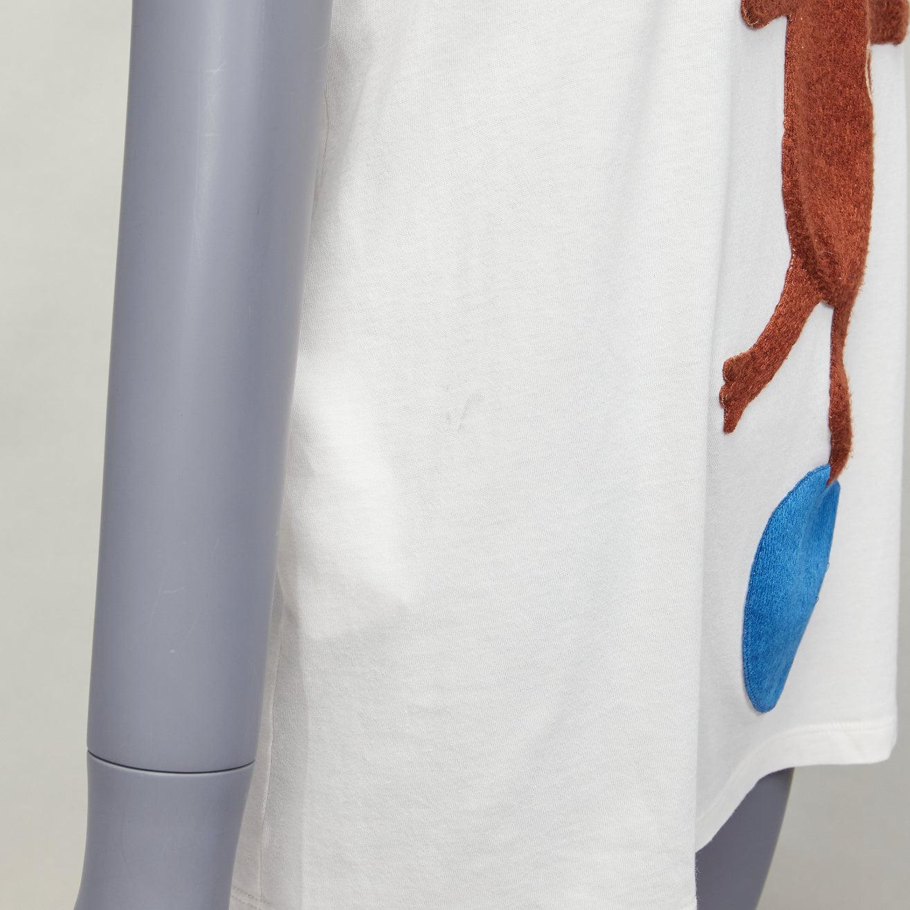GUCCI Balancing Bear logo print round neck short oversized tshirt S For Sale 3