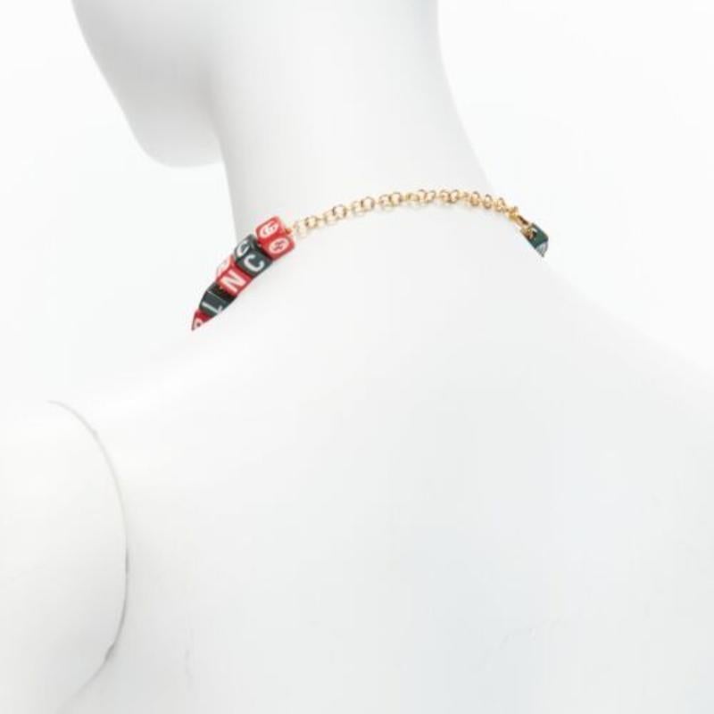 Gucci Balenciaga 2021 Hacker Project Symbols rosso verde cubi collana corta in vendita 2
