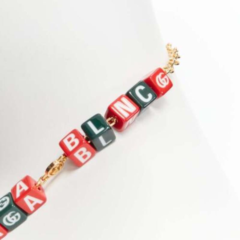 Gucci Balenciaga 2021 Hacker Project Symbols rosso verde cubi collana corta in vendita 3