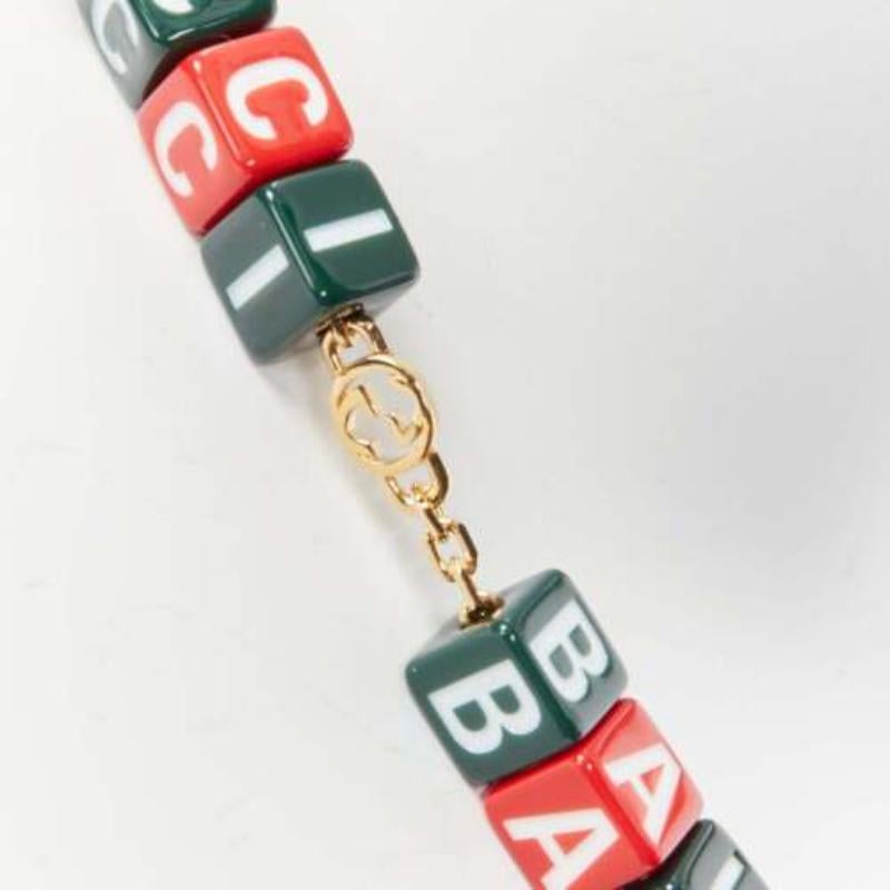 Gucci Balenciaga 2021 Hacker Project Symbols rosso verde cubi collana corta in vendita 4
