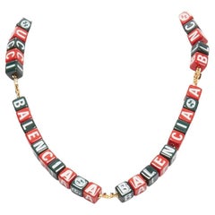 GUCCI BALENCIAGA 2021 Proyecto Hacker Símbolos cubos rojo verde collar corto