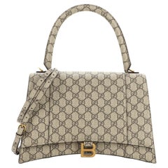 Gucci Balenciaga The Hacker Project Hourglass Top Handle Bag GG Coated Canvas